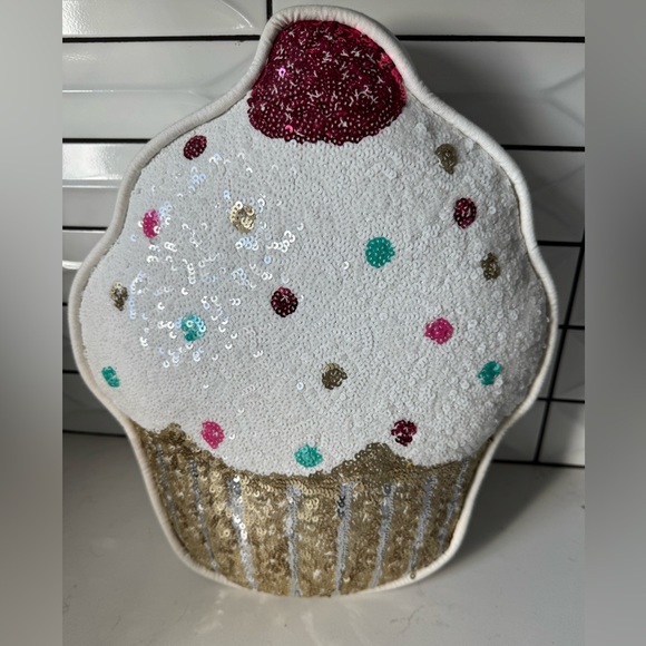 Pottery Barn Teen Sequin Cupcake Pillow - Picture 1 of 2